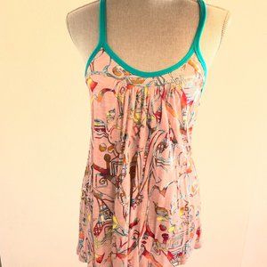 Lush Sleeveless Modern Design Summer Dress - Top Size Large